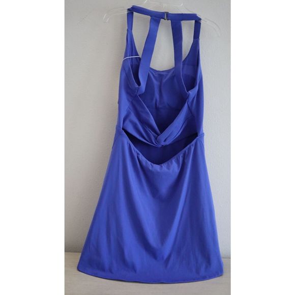 Halara Women's Sz M Blue Play It My Way 2-in-1 Mini Twist Back Activewear Dress - Picture 2 of 9